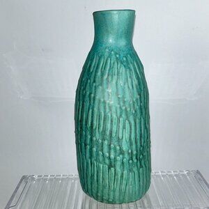 Prem Pra Cha Turquoise Vase Studio Pottery Thailand 9" x 4" MCM
